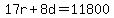 17r%2B8d=11800