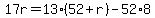 17r=13%2852%2Br%29-52%2A8