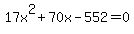 17x%5E2%2B70x-552=0