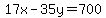 17x+-+35y+=+700