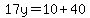 17y=10%2B40