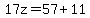 17z=57%2B11