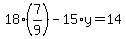 18%287%2F9%29-15%2Ay=14