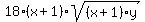 18%28x%2B1%29sqrt%28%28x%2B1%29%2Ay%29