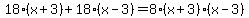 18%28x%2B3%29%2B18%28x-3%29=8%28x%2B3%29%28x-3%29
