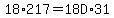 18%2A217=18D%2A31