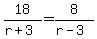 18%2F%28r%2B3%29=8%2F%28r-3%29