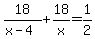 18%2F%28x-4%29%2B18%2Fx=1%2F2