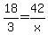 18%2F3=42%2Fx