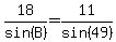 18%2Fsin%28B%29+=+11%2Fsin%2849%29