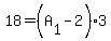 18=%28A%5B1%5D-2%29%2A3