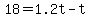 18=1.2t+-+t