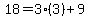 18=3%283%29%2B9
