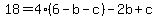 18=4%286-b-c%29-2b%2Bc