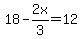 18+-+2x%2F3+=+12
