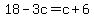 18-3c=c%2B6
