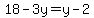 18-3y=y-2