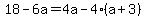 18-6a=4a-4%28a%2B3%29