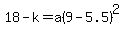 18-k=a%289-5.5%29%5E2