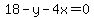 18-y-4x=0