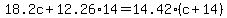 18.2c%2B12.26%2A14=14.42%2A%28c%2B14%29