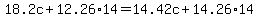 18.2c%2B12.26%2A14=14.42c%2B14.26%2A14