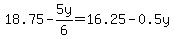 18.75-5y%2F6=16.25-0.5y