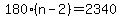 180%28n-2%29=2340
