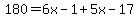 180=6x-1%2B5x-17