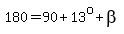 180=90%2B13%5Eo%2Bbeta