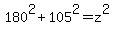 180%5E2+%2B+105%5E2+=+z%5E2