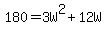 180+=+3W%5E2%2B12W