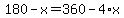 180+-+x+=+360+-+4%2Ax
