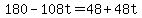 180-108t=48%2B48t