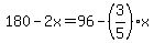 180-2x=96-%283%2F5%29x