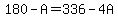 180-A+=+336-4A