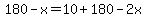 180-x=10%2B180-2x