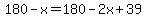 180-x=180-2x%2B39