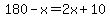 180-x+=+2x%2B10