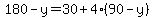 180-y=30%2B4%2A%2890-y%29