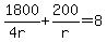 1800%2F%284r%29%2B200%2Fr=8