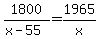 1800%2F%28x-55%29=1965%2Fx