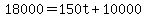 18000=+150t%2B10000