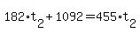 182%2At%5B2%5D%2B1092+=+455%2At%5B2%5D