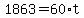 1863+=+60%2At