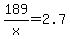 189%2Fx+=+2.7