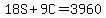 18S%2B9C=3960