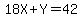 18X+%2B+Y+=+42