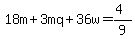 18m%2B3mq%2B36w=%284%29%2F9