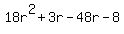 18r%5E2%2B3r-48r-8